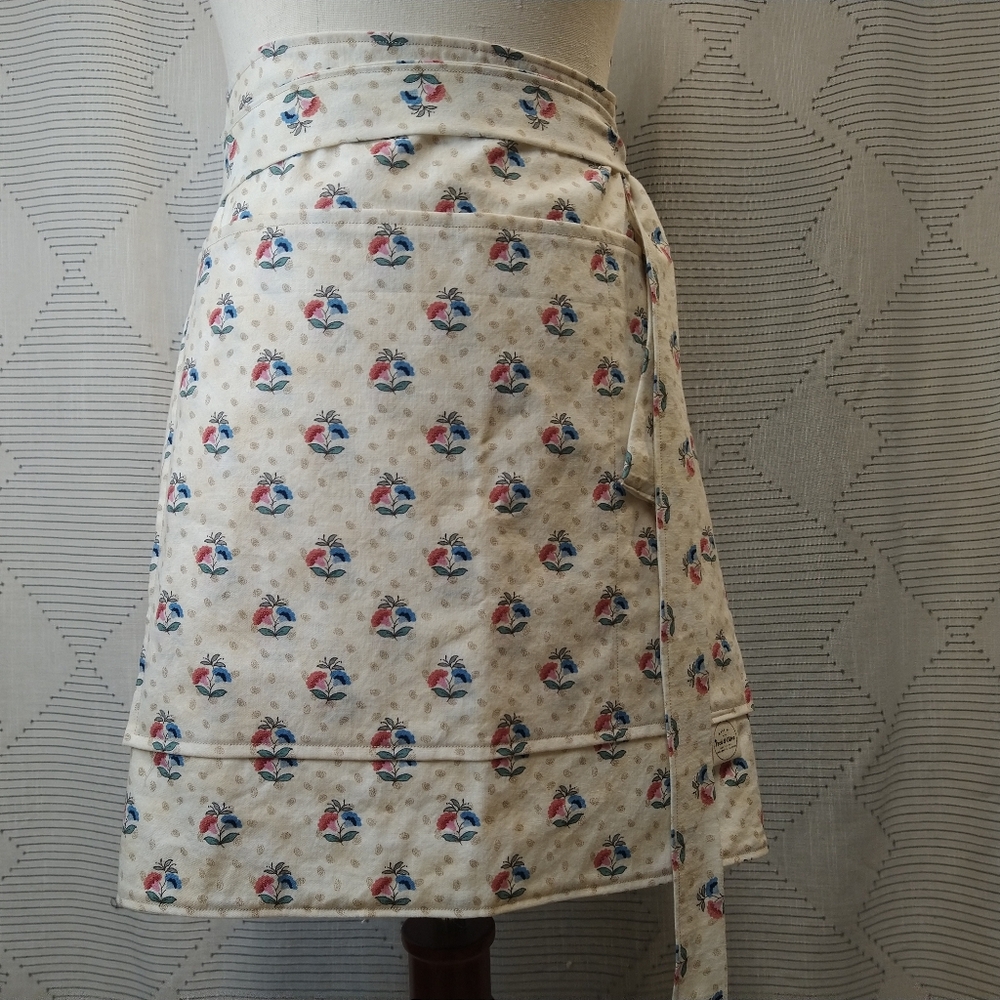 Handmade Two Pocket Half Apron 100% Cotton One Size Fits All